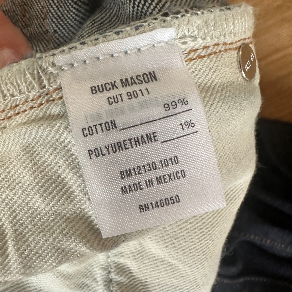 BUCK MASON 💙 Japanese Indigo Dark Wash Straight Leg Jeans Size 30Wx34L LIKE NEW - Picture 4 of 8